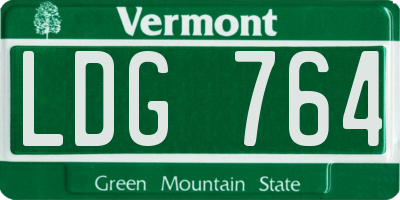 VT license plate LDG764