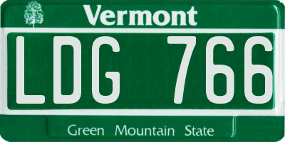VT license plate LDG766