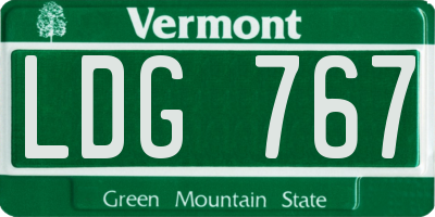 VT license plate LDG767
