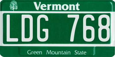 VT license plate LDG768