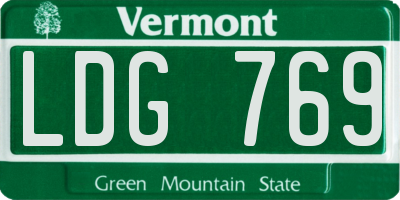 VT license plate LDG769