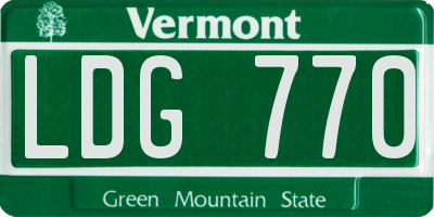 VT license plate LDG770