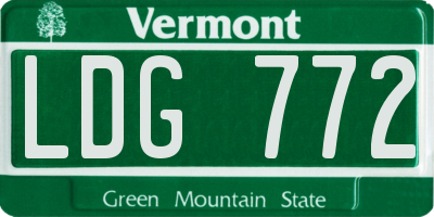 VT license plate LDG772