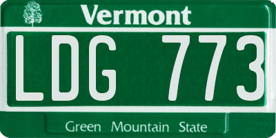 VT license plate LDG773