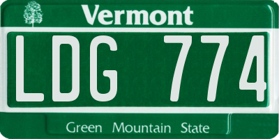 VT license plate LDG774