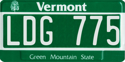 VT license plate LDG775