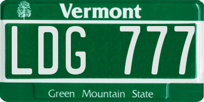 VT license plate LDG777