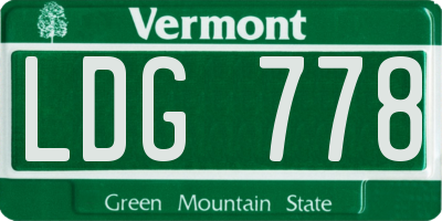 VT license plate LDG778