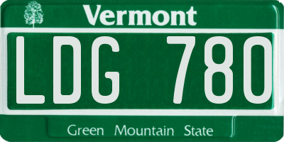 VT license plate LDG780