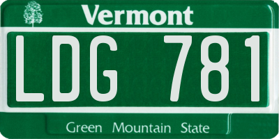 VT license plate LDG781