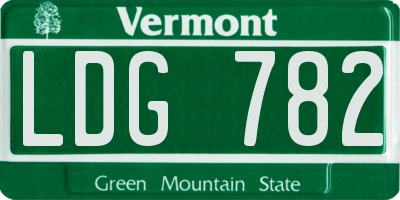 VT license plate LDG782