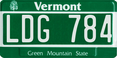 VT license plate LDG784
