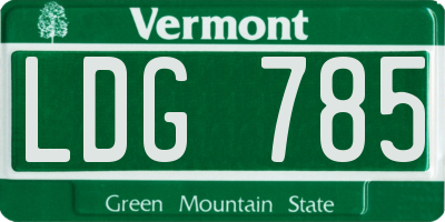 VT license plate LDG785