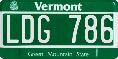VT license plate LDG786