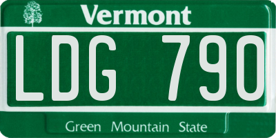 VT license plate LDG790