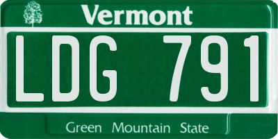 VT license plate LDG791