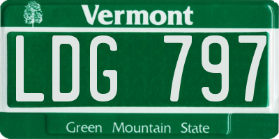 VT license plate LDG797