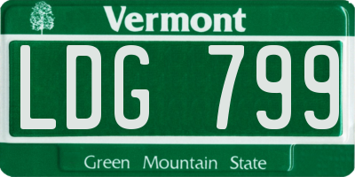 VT license plate LDG799