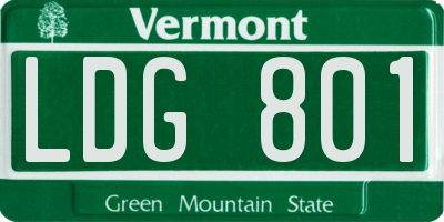 VT license plate LDG801