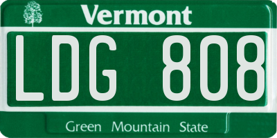 VT license plate LDG808