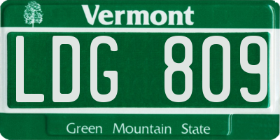 VT license plate LDG809