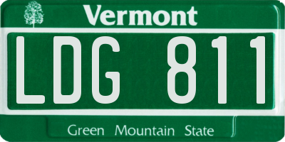 VT license plate LDG811