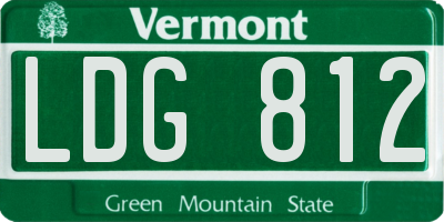 VT license plate LDG812