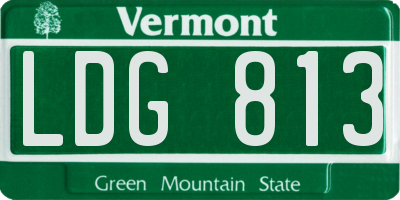 VT license plate LDG813