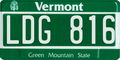 VT license plate LDG816