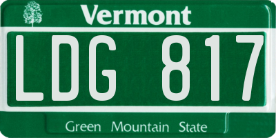VT license plate LDG817