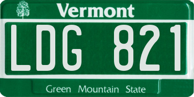 VT license plate LDG821