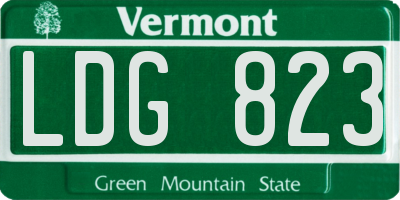 VT license plate LDG823