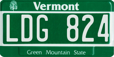 VT license plate LDG824