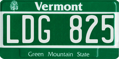 VT license plate LDG825