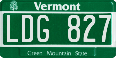 VT license plate LDG827