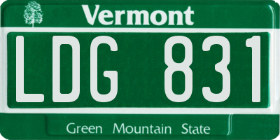VT license plate LDG831