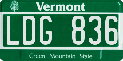 VT license plate LDG836