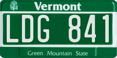 VT license plate LDG841