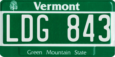 VT license plate LDG843
