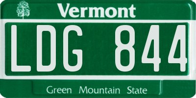 VT license plate LDG844