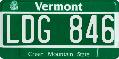 VT license plate LDG846