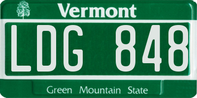 VT license plate LDG848