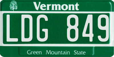 VT license plate LDG849