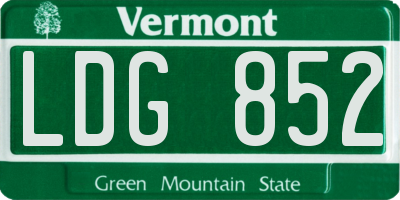 VT license plate LDG852