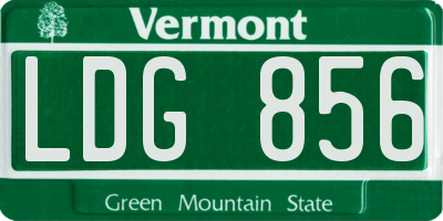 VT license plate LDG856