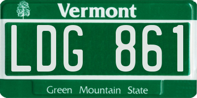 VT license plate LDG861
