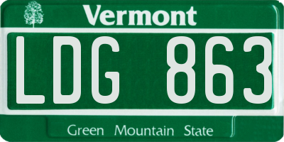 VT license plate LDG863