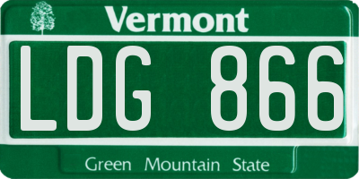 VT license plate LDG866