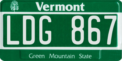 VT license plate LDG867