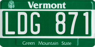 VT license plate LDG871